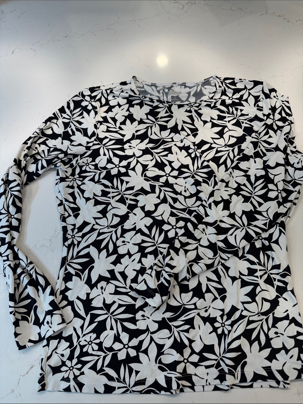 Lands' End UV Protected Floral Long Sleeve Coverup Tee
